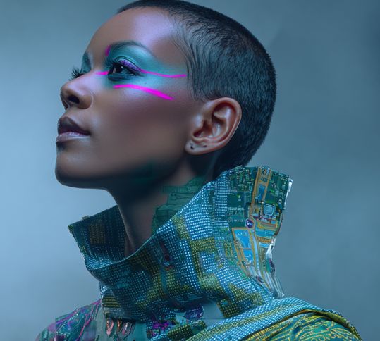 AI fashion design cover portrait