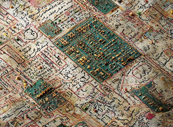 AI-generated embroidered textile motif 2