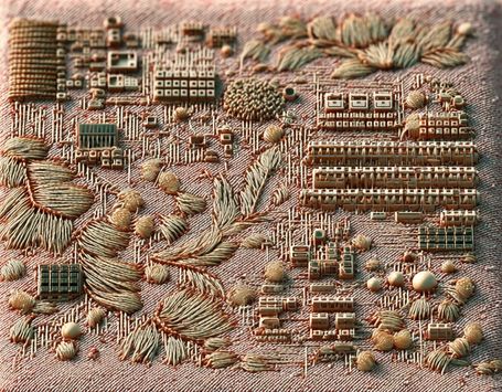 AI-generated embroidered textile motif 3