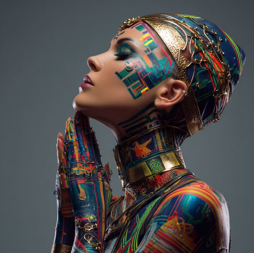 AI-generated portrait, profile view