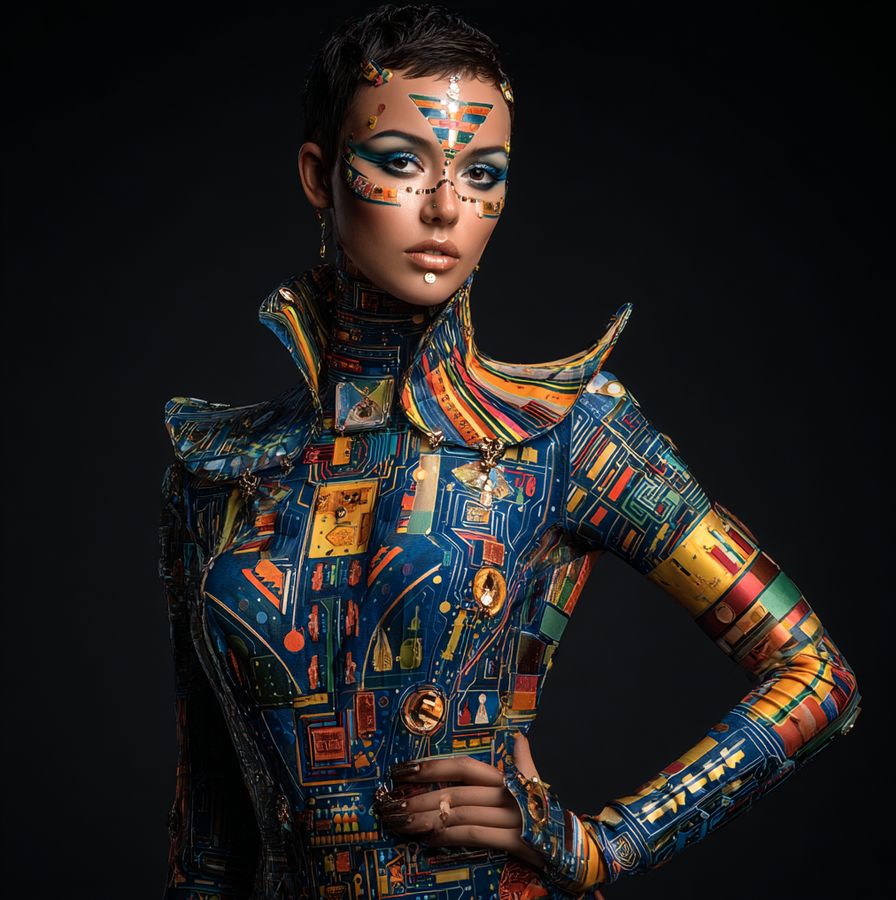 AI-generated portrait, armored detail