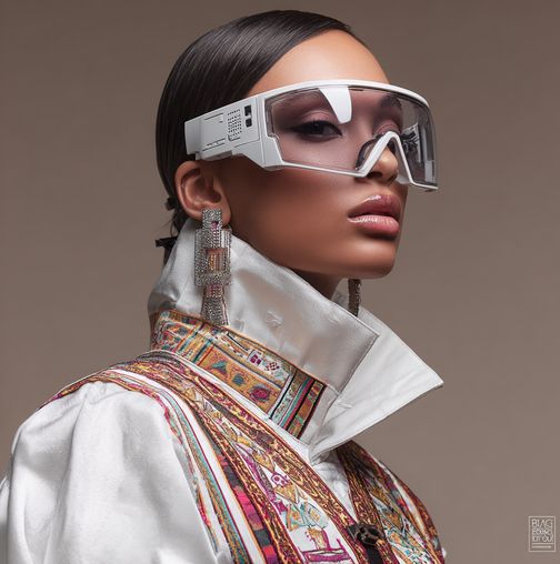 AI-generated accessory portrait, earrings detail
