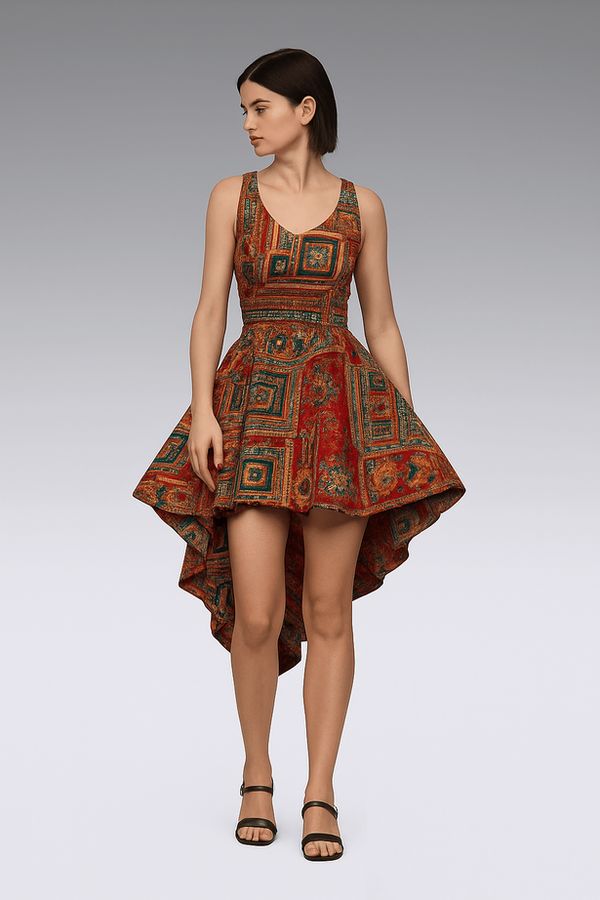 Style 3D rendered patterned gown