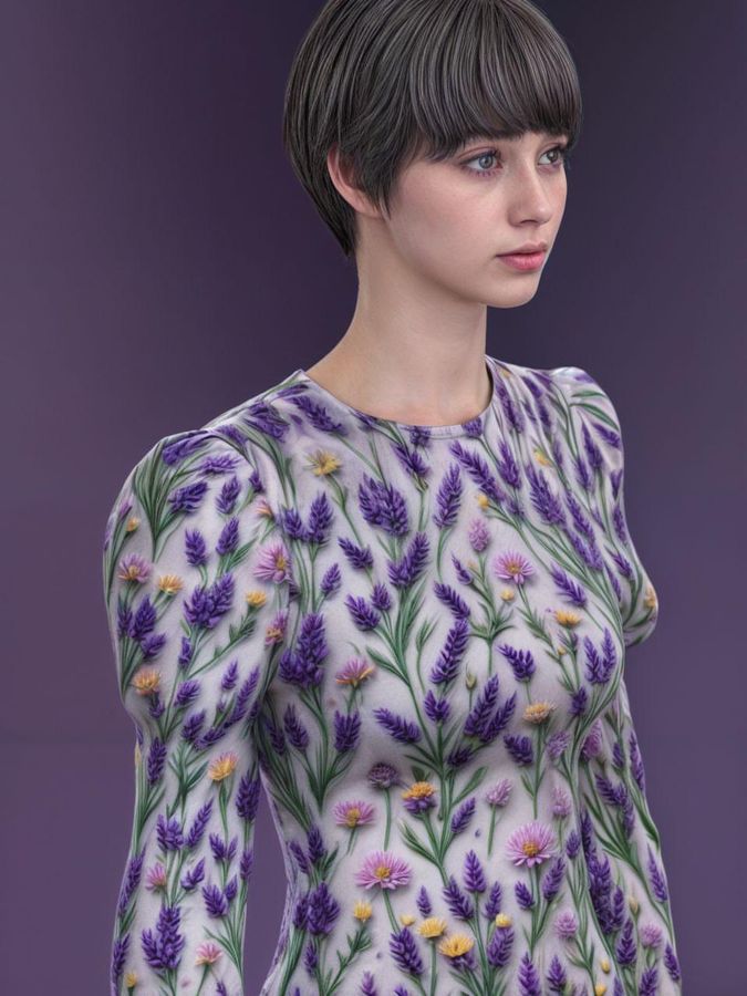 Clo 3D rendered gown on digital model