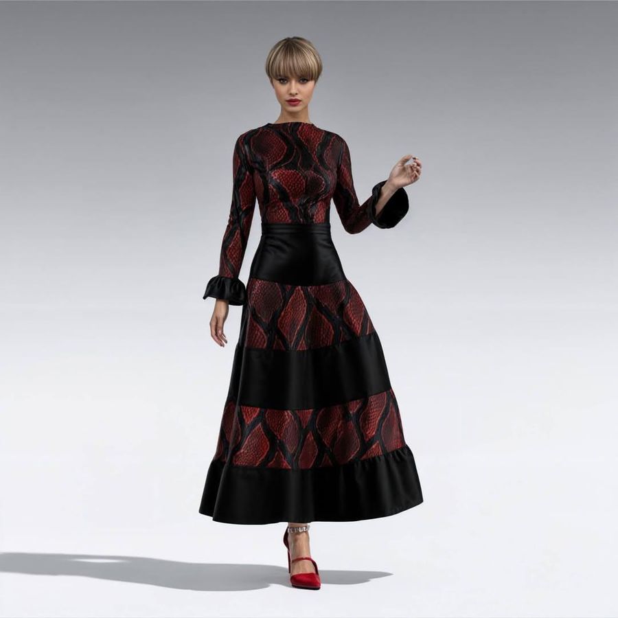Clo 3D rendered dress, studio pose