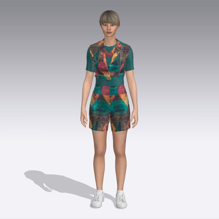 Clo 3D rendered patterned dress
