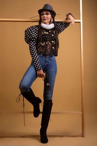Cowbaroque — Baroque blouse styled with denim and western boots