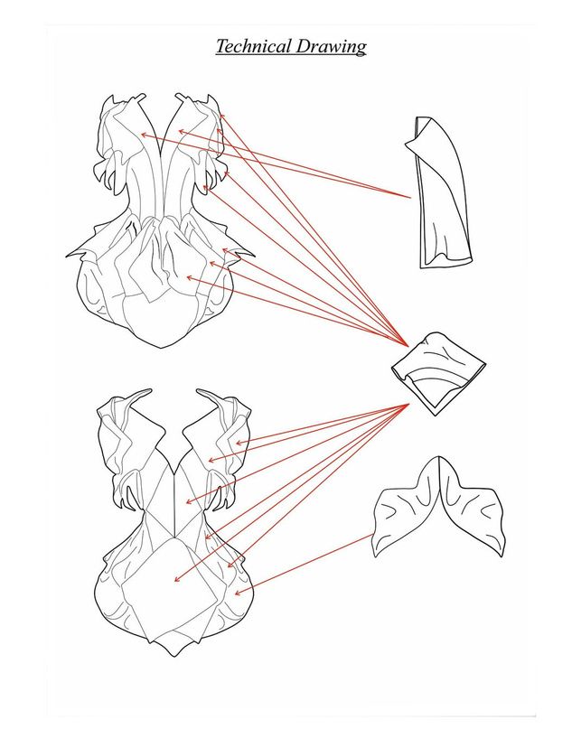 Technical flat pattern drawing