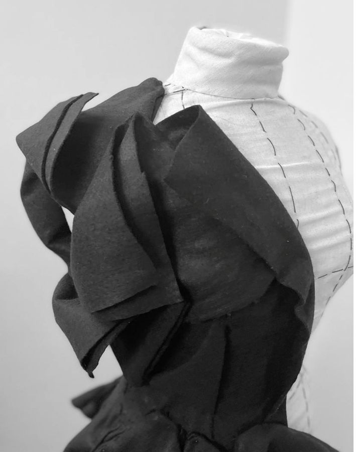 Draping tryout, back view